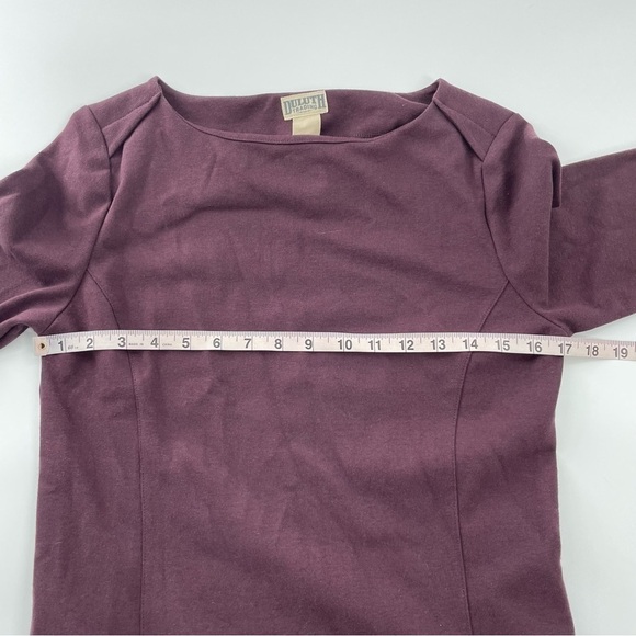 Duluth Trading Co Long Sleeve Plum Boat Neck Ponte Dress with Pockets - Picture 7 of 10